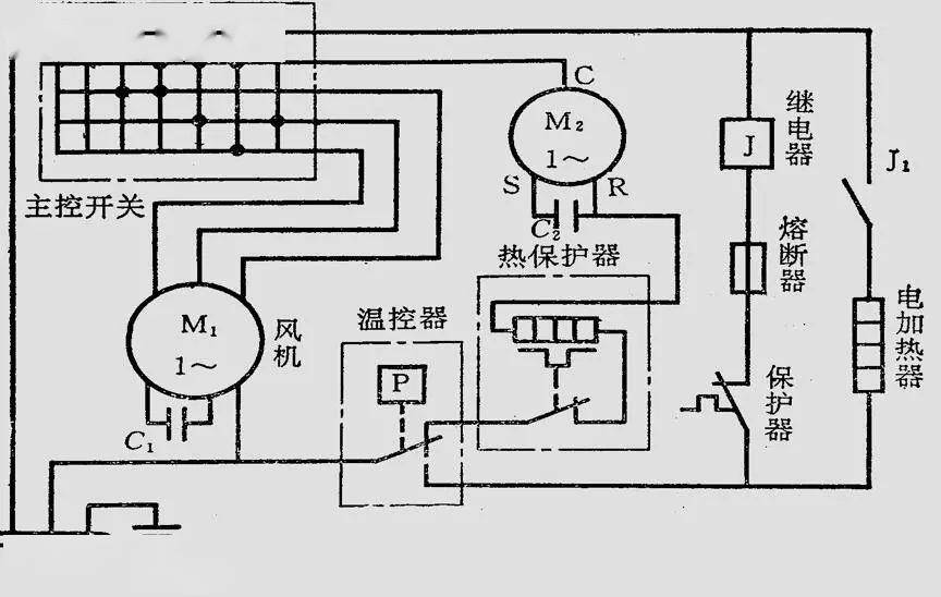 5,热泵冷暖两用型窗式空调器电气线路图