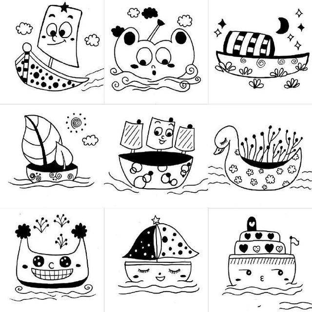 简约创意的黑白简笔画