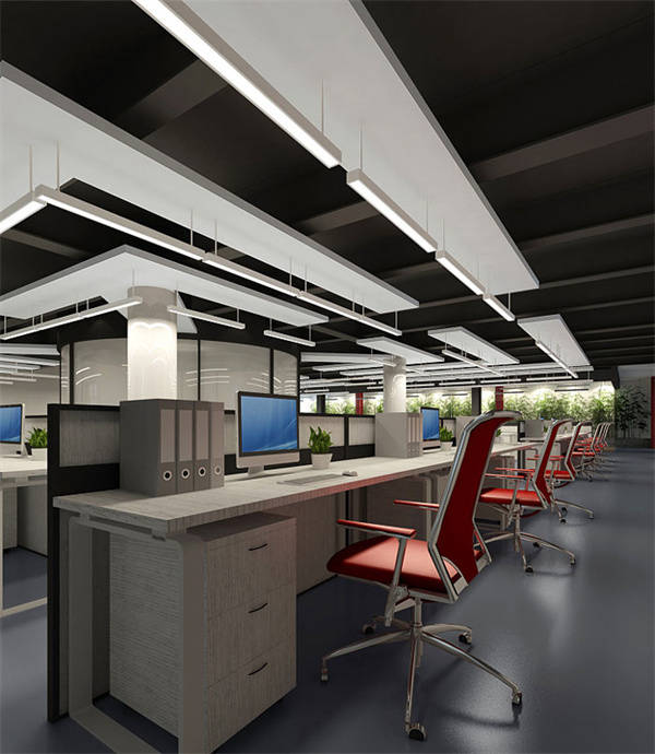 1,文化传媒公司办公室装修设计效果图,办公室设计面积1800平方,设计