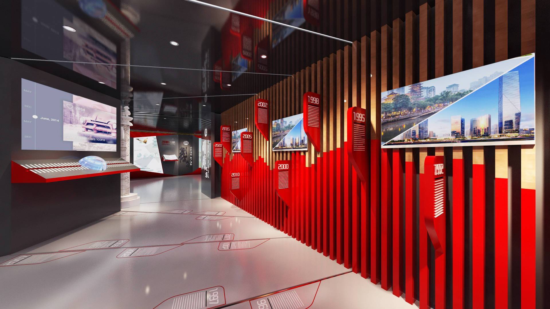 党建主题展馆展厅时,要深挖红色基因,以"回首红色历史,学习红色文化