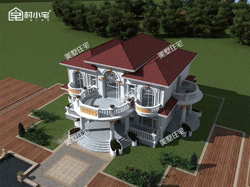 露台 最大限度地满足登高瞰景的需求 背面展示 背面采用多窗排布设计