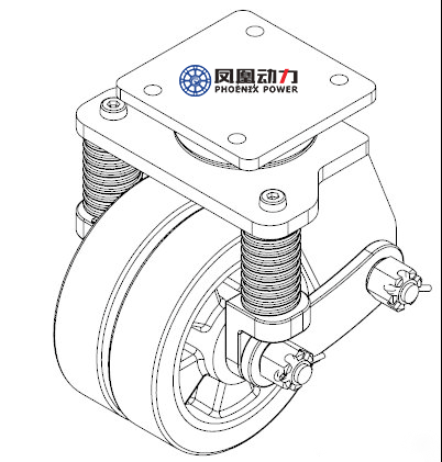 凤凰动力适合于agv小车应用的弹簧减震双轮