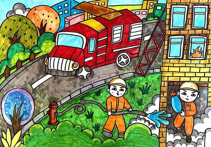 我们的"开学第一课"—— 平谷区开展我是"小小消防员"绘画活动