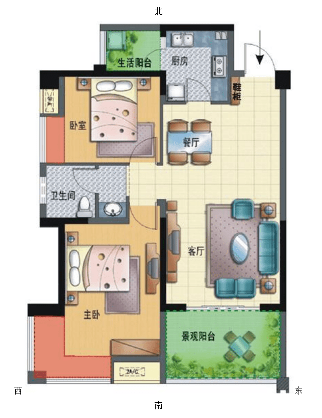 户型图风水丨东北开门阴气重,西北缺角事业坎坷