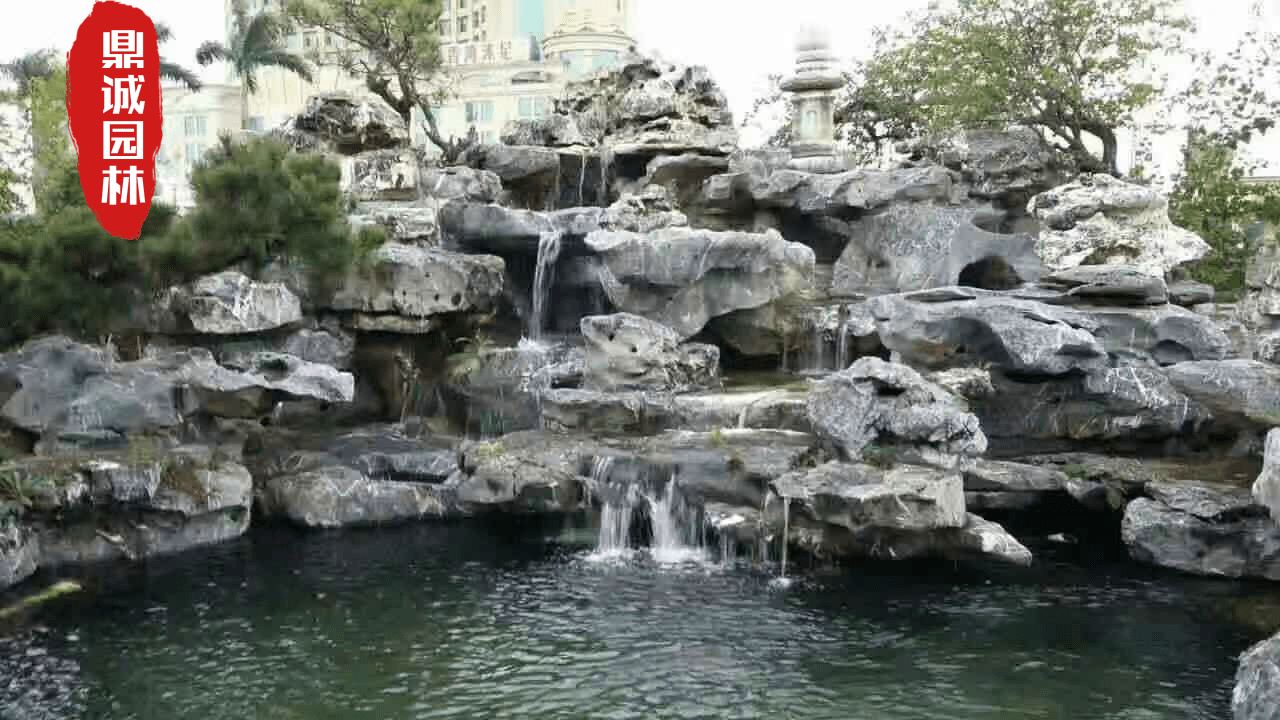 天然太湖石假山造景设计 太湖石景观水池喷泉假山
