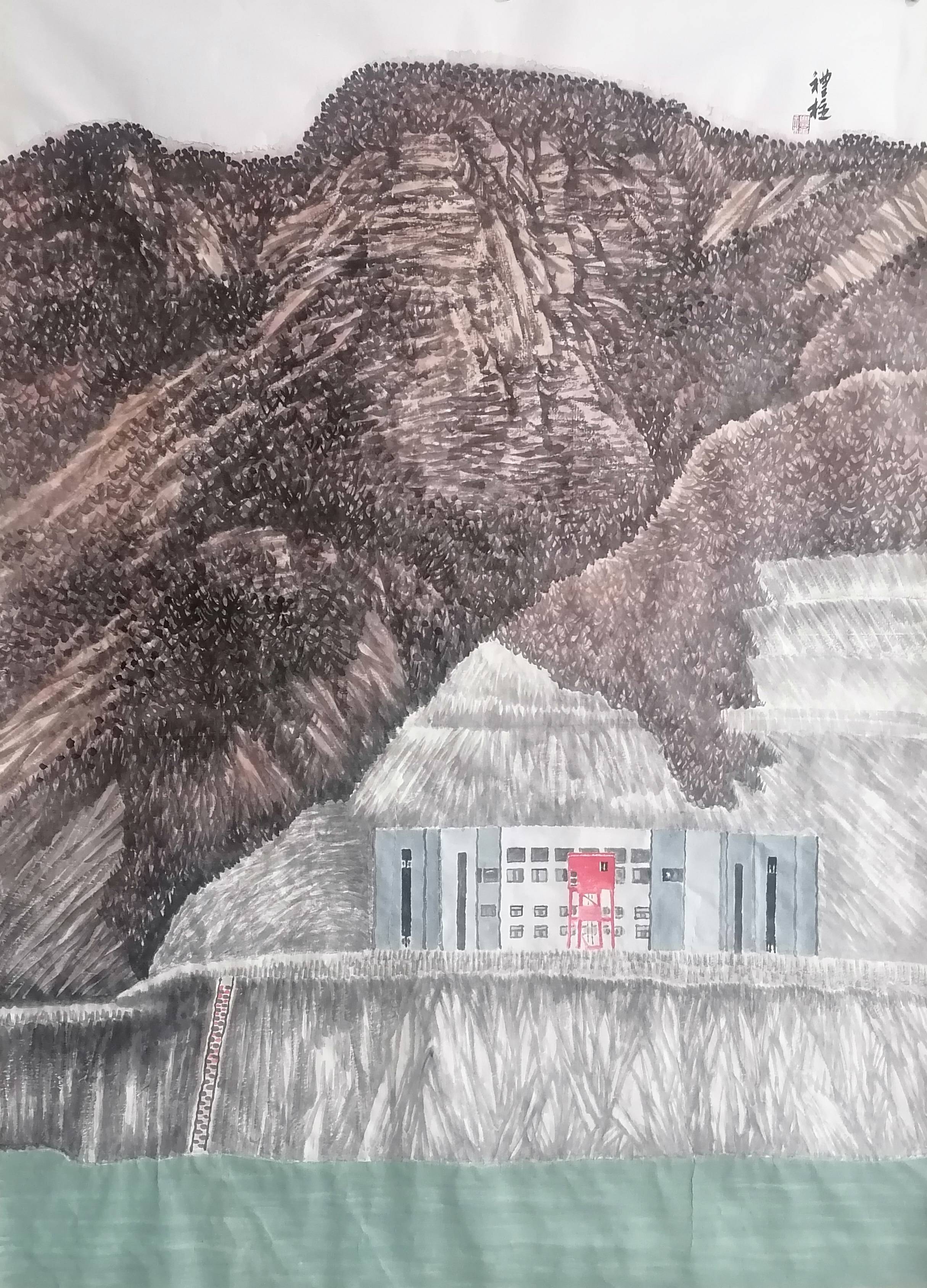 同年巨幅《黄河百米长卷》局部被中国美术家协会特邀参加建党80周年