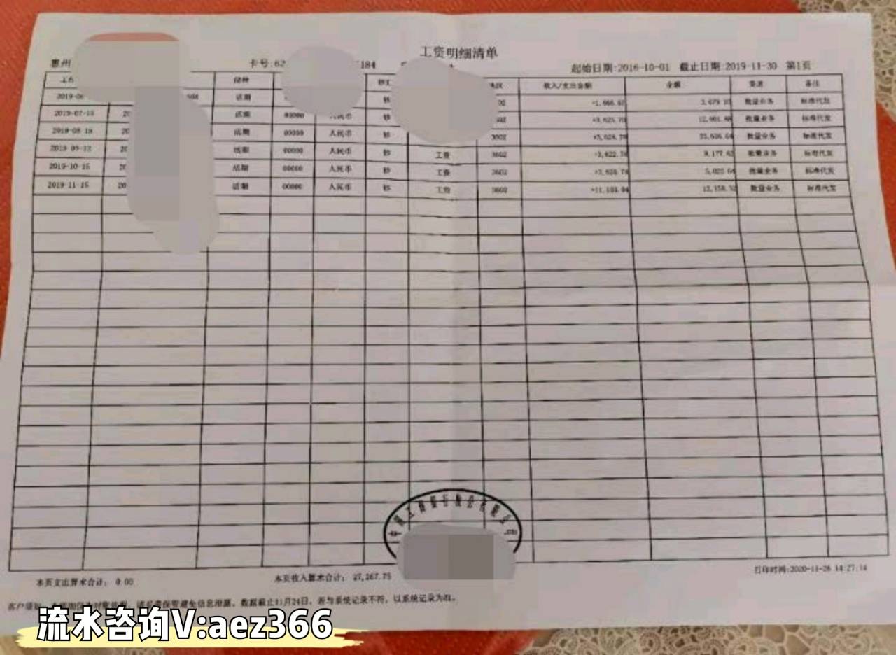 建设银行的银行流水图 来自搜狐网