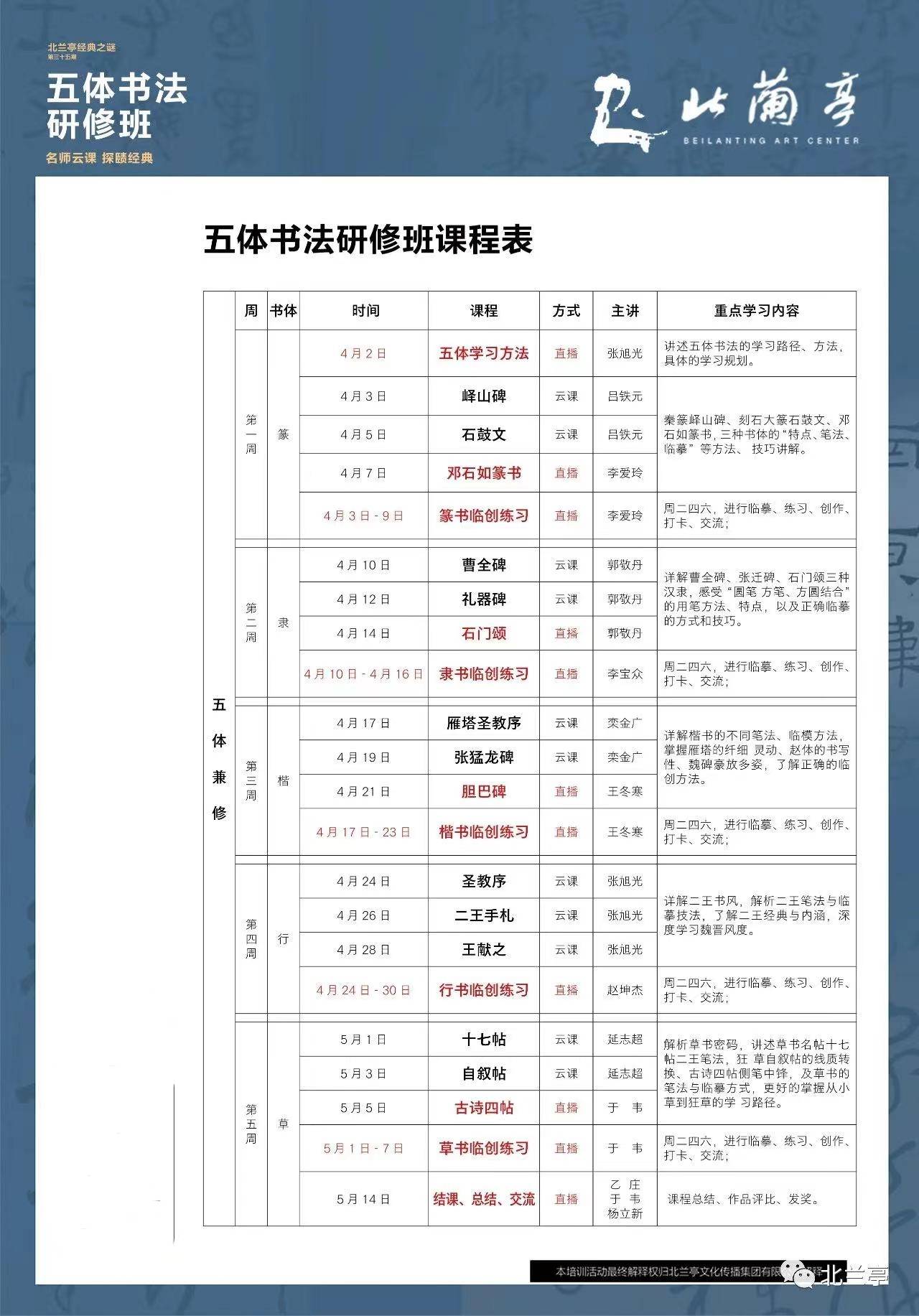 学好篆、隶、楷、行、草是进入书法创做的必经之路｜北兰亭五体名师研修班