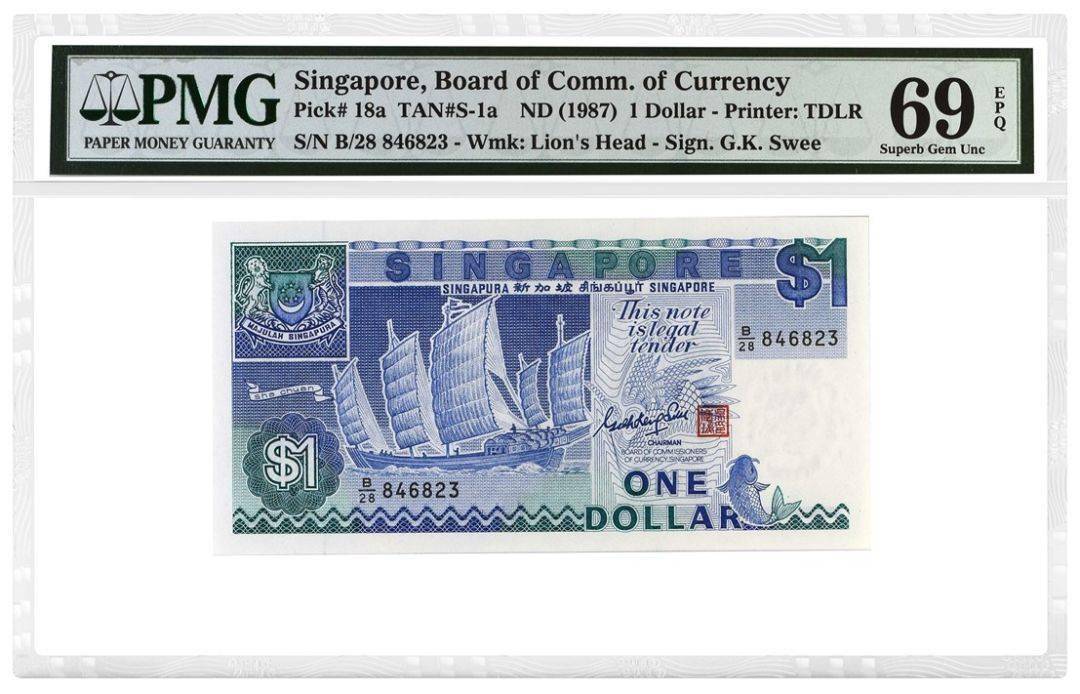 一一钱币 | 假钞鉴别:1987年新加坡1元纸币