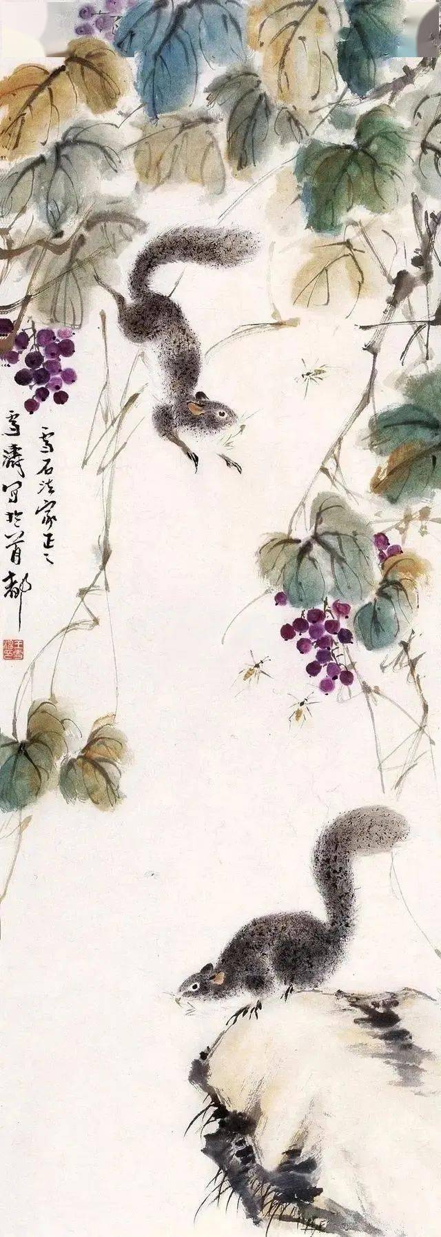 王雪涛(1903-1982),中国现代著名小写意花鸟画大师,创作上主张"师法