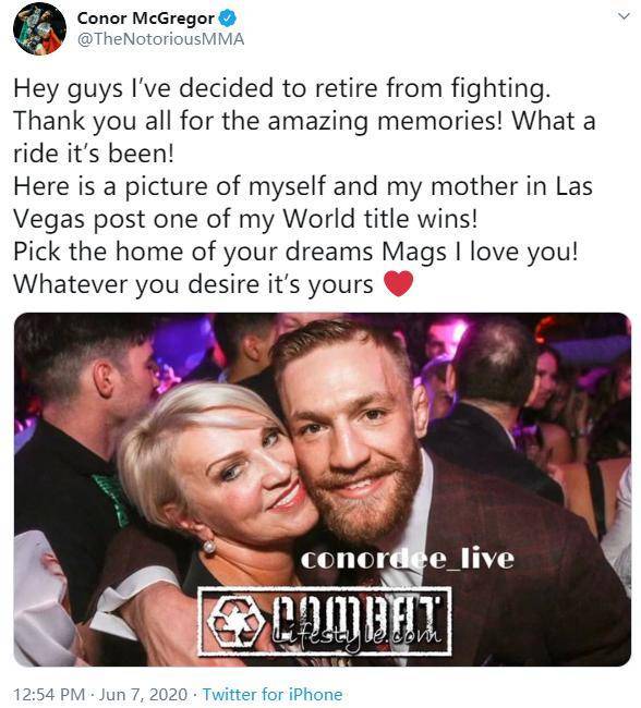 退役|美国UFC明星康纳·麦格雷戈再次宣布退役