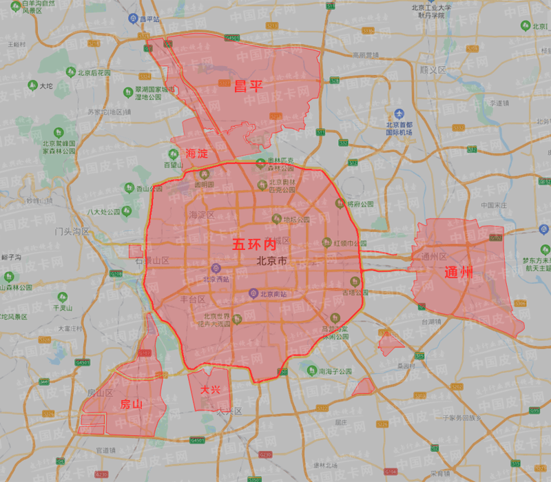 应急!尽一切可能帮助你 北京皮卡限行地图