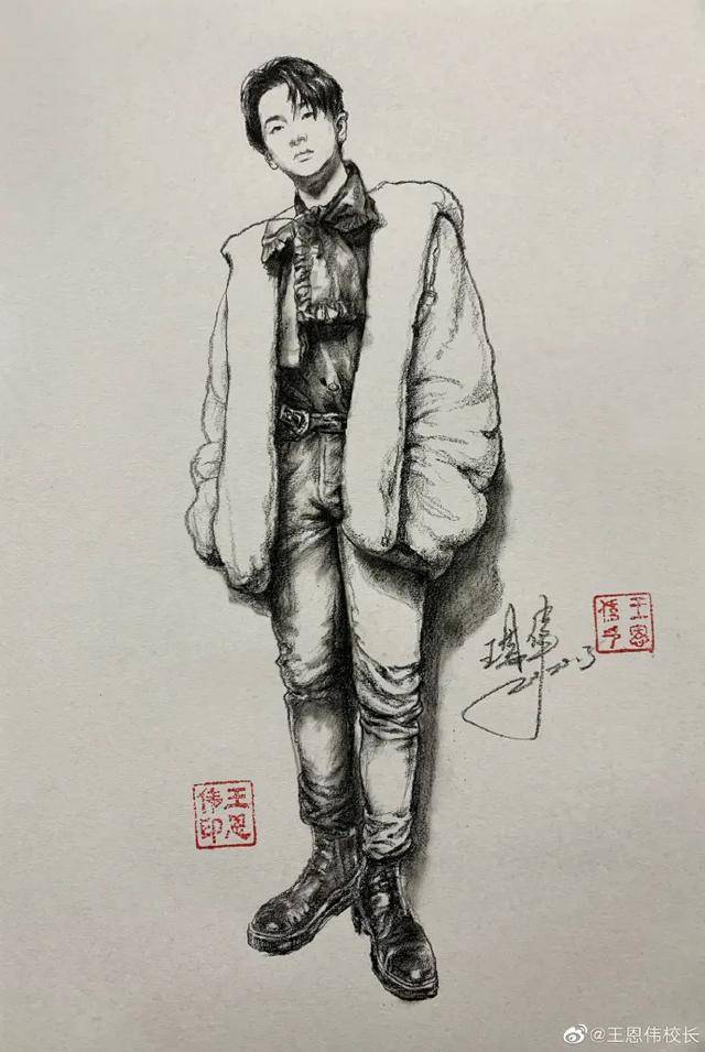 素描光影掌握得太好了画谁像谁肖战热巴刘亦菲眼神看醉了