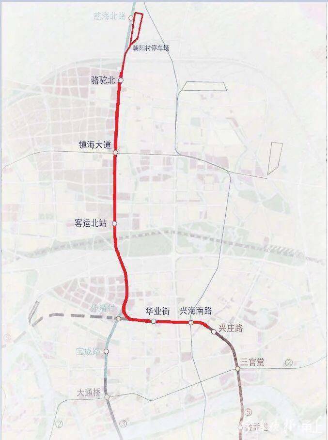 分别为  兴海南路站,华业街站,客运北站站,镇海大道站,骆驼北站,全部