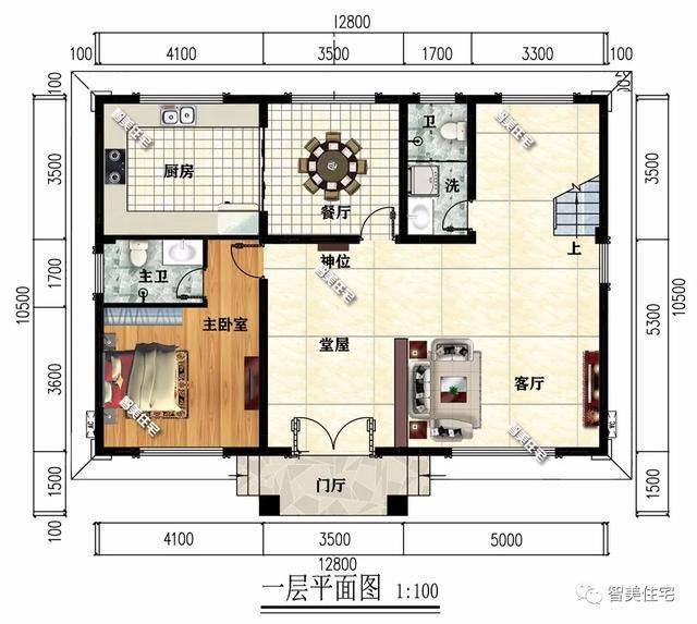 8×10.5米农村别墅,框架结构的简欧户型,造价38万