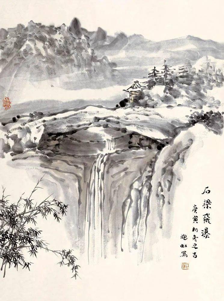 吴蓬山水画写生示范课:黄果树瀑布