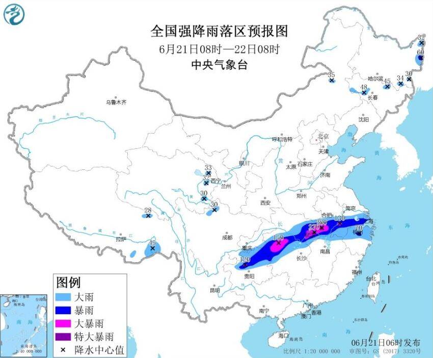 部分|暴雨黄色预警继续发布：黔湘鄂皖局地有特大暴雨