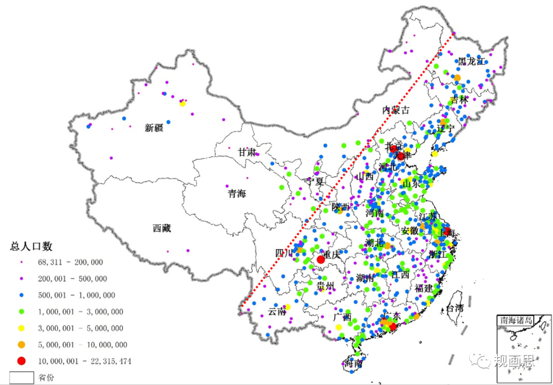 中国人口分布的分布线_中国人口分布(2)