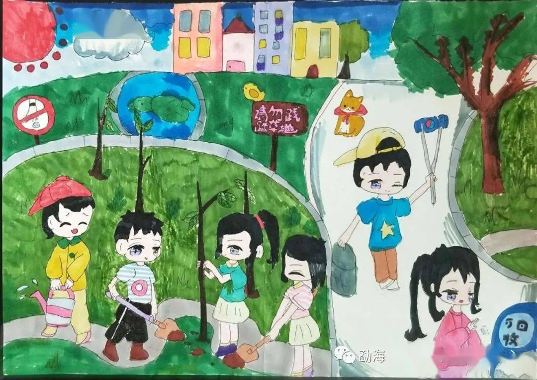 "美丽中国 我是行动者"勐海县小学生生态环境保护绘画