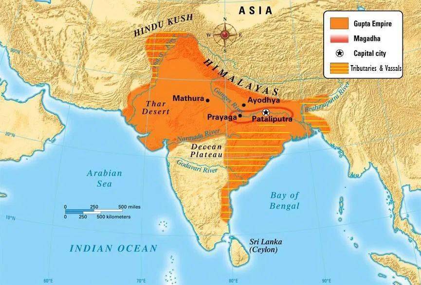 笈多王朝一百多年是印度的黄金时代,文化艺术繁荣,连见过世面的中国