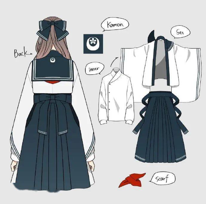 一组和风水手服设计～ twi 花月