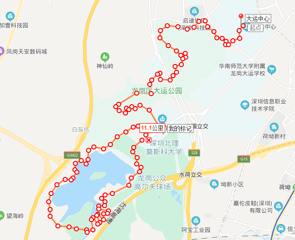中英街壹号地下停车场等 依山滨水而建,总长约8公里 大运公园是深圳最