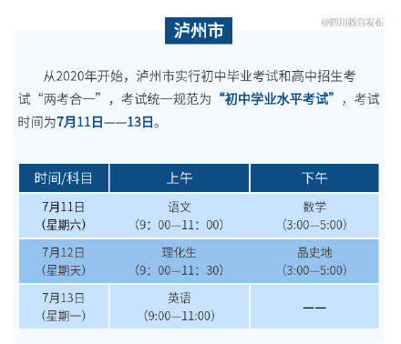 四川省|最早明日开考！四川省14市州中考具体时间汇总