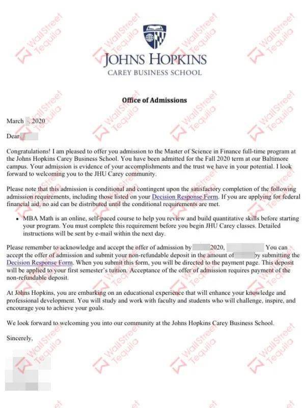 2020年霍普金斯大学_2020年WST学员斩获约翰斯霍普金斯大学研究生Offer
