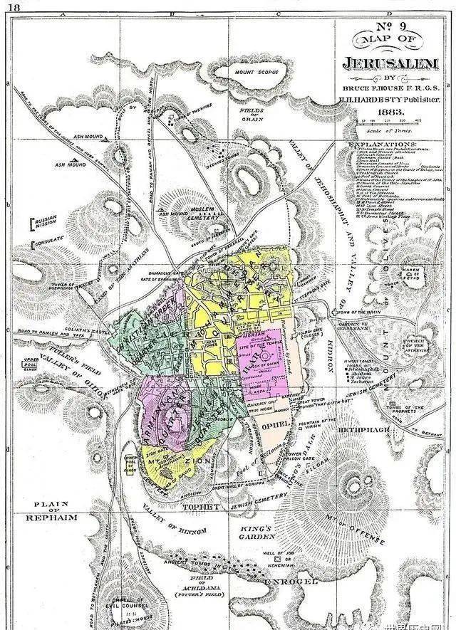 1833年耶路撒冷地图