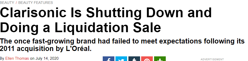 加拿大|明星洗脸刷品牌倒闭！加拿大官网、丝芙兰都开始甩货了……