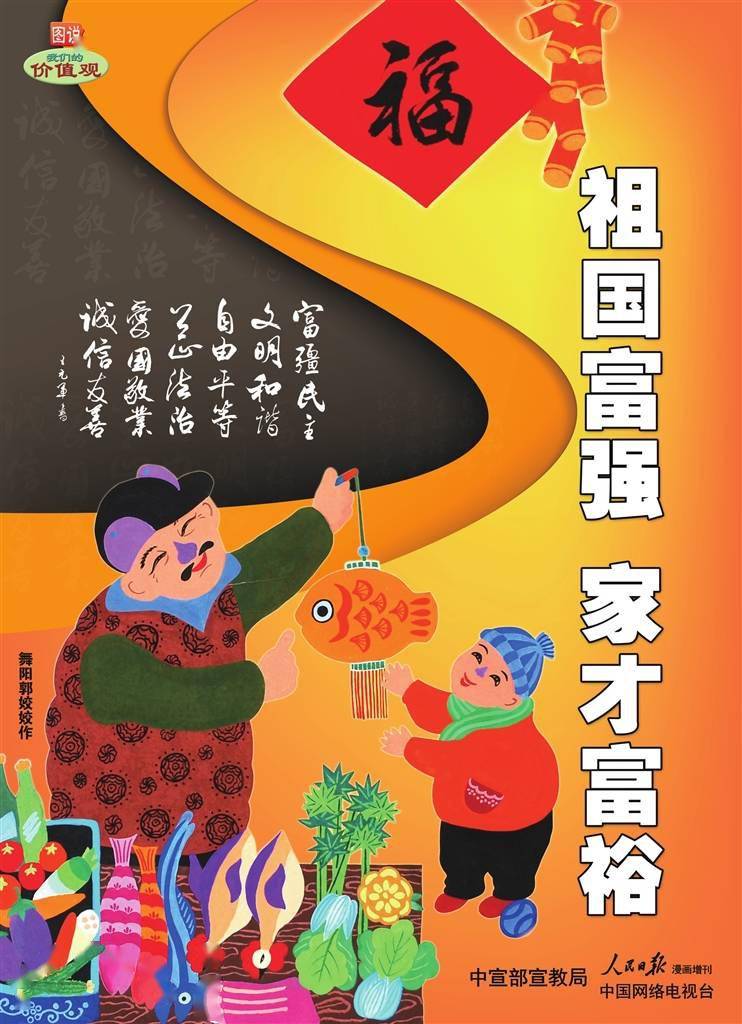 图说价值观:祖国富强 家才富裕
