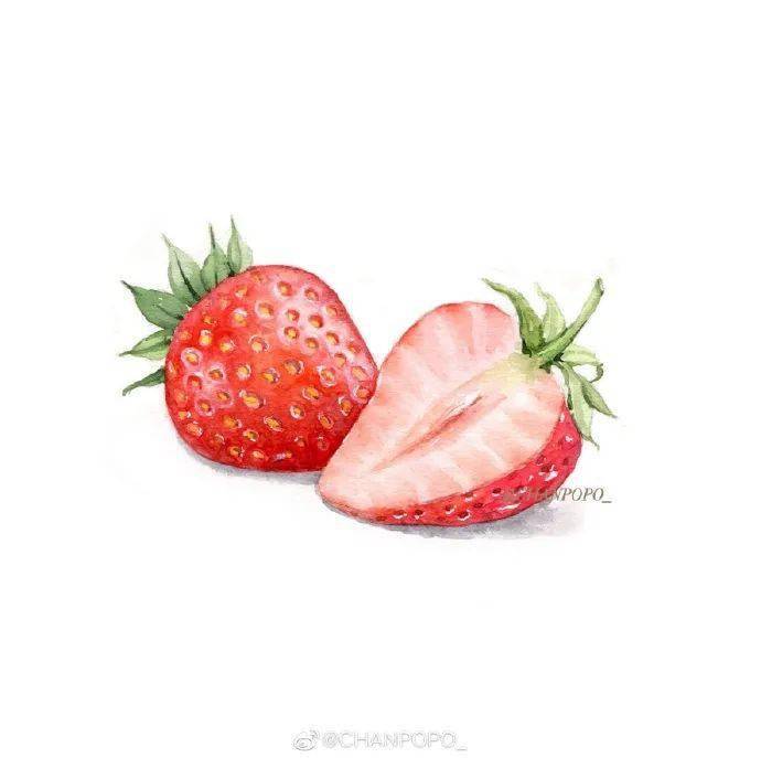 一步一步教你用水彩画好看的草莓!