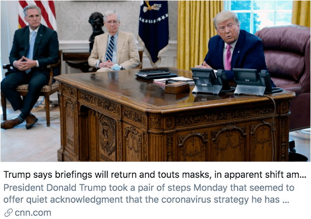 疫情|特朗普态度180度大转弯，“民众戴上口罩是爱国的”