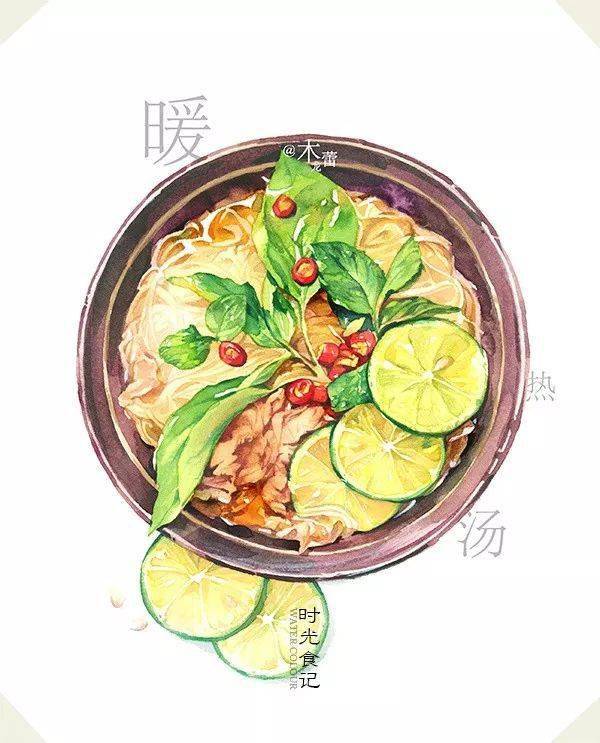 【时光食记】 诱惑你的水彩美食~_马克
