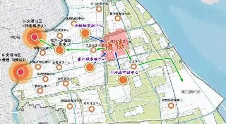 浦东唐镇,位居《上海2035》规划的张江,金桥,川沙三个新城市副中心的