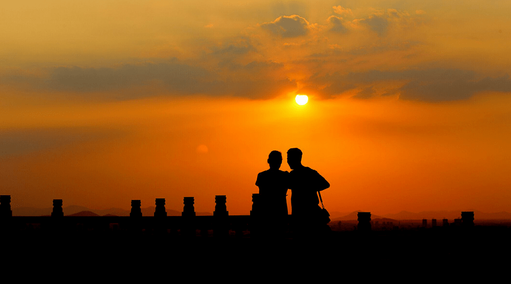傍晚时分的夕阳美景,超值得"拍一拍"!