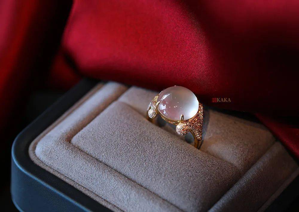 翡翠|宝鼎｜极品白玻璃种翡翠鸽子蛋戒指