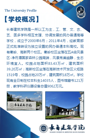 长春建筑学院2020年招生简章