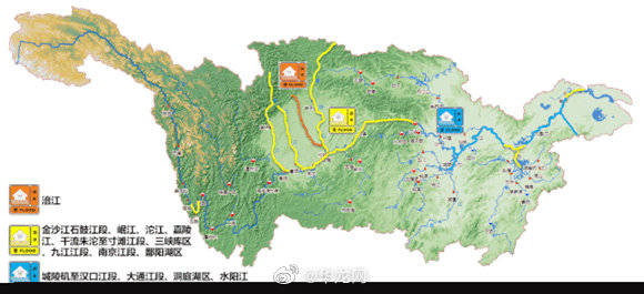 涪江橙色预警 嘉陵江2020年1号洪水