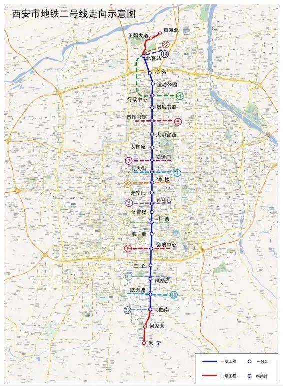 地铁2号线走向示意图