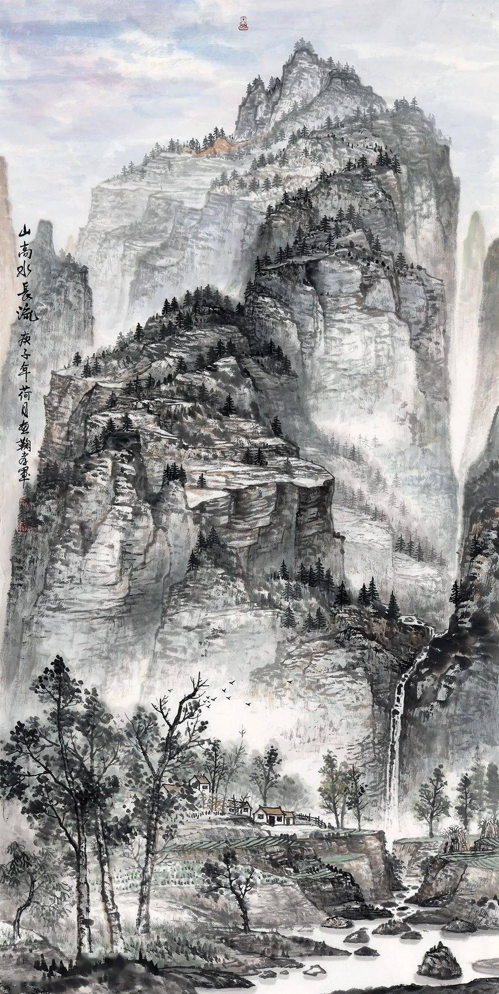 有合影 起拍价2800元鞠孝军| 秋水与长天一色 136cm*68cm展览作品1鞠