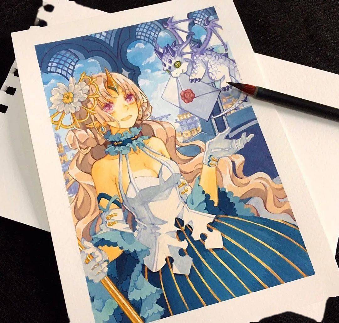 美爆了!梦幻唯美的水彩动漫插画