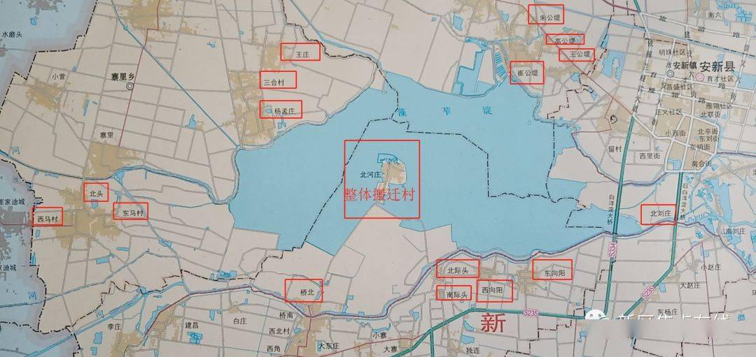 项目建设范围:藻苲淀退耕还淀总体实施范围为北至新安北堤,南