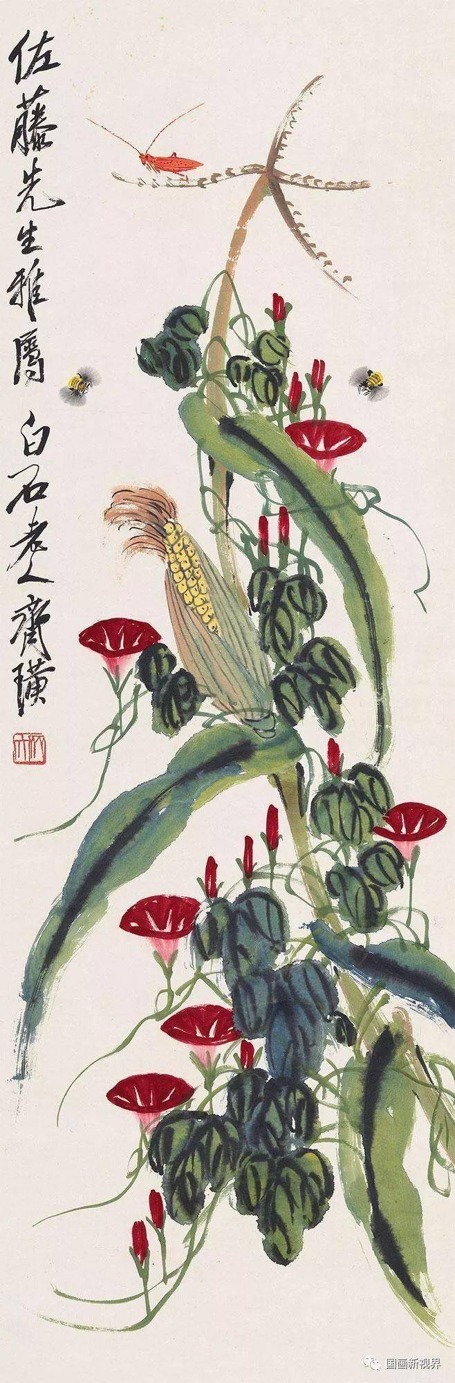 齐白石精品100幅,高清震撼!_花鸟