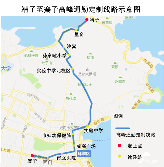 高峰|8月20日威海靖子至寨子高峰通勤定制公交试运行，途径11个站点