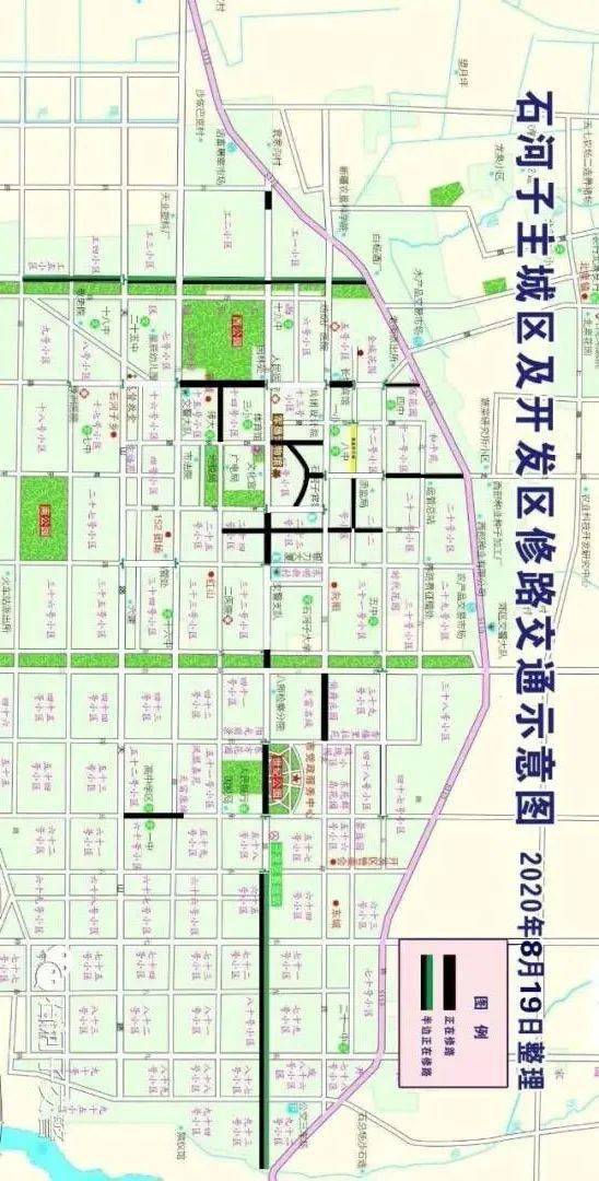 石河子这些路段还在施工!附全市交通示意图