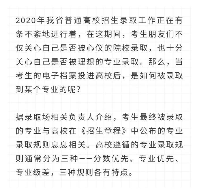 规则|录取到哪个专业？三种录取规则告诉你