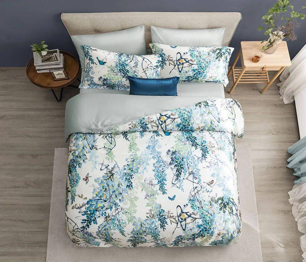 真丝|众筹丨高级美感英式床品,把浪漫的紫藤花园“搬”进卧室