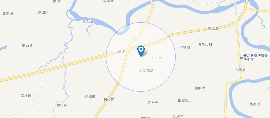 根据宗地地图显示,该宗地块靠近长沙县黄花镇黄花村,周边荒凉,多为