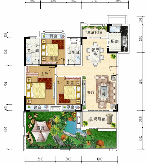 四室户型一般多大面积 dda5e1f6bd1e4049afe773365248d2b0.png